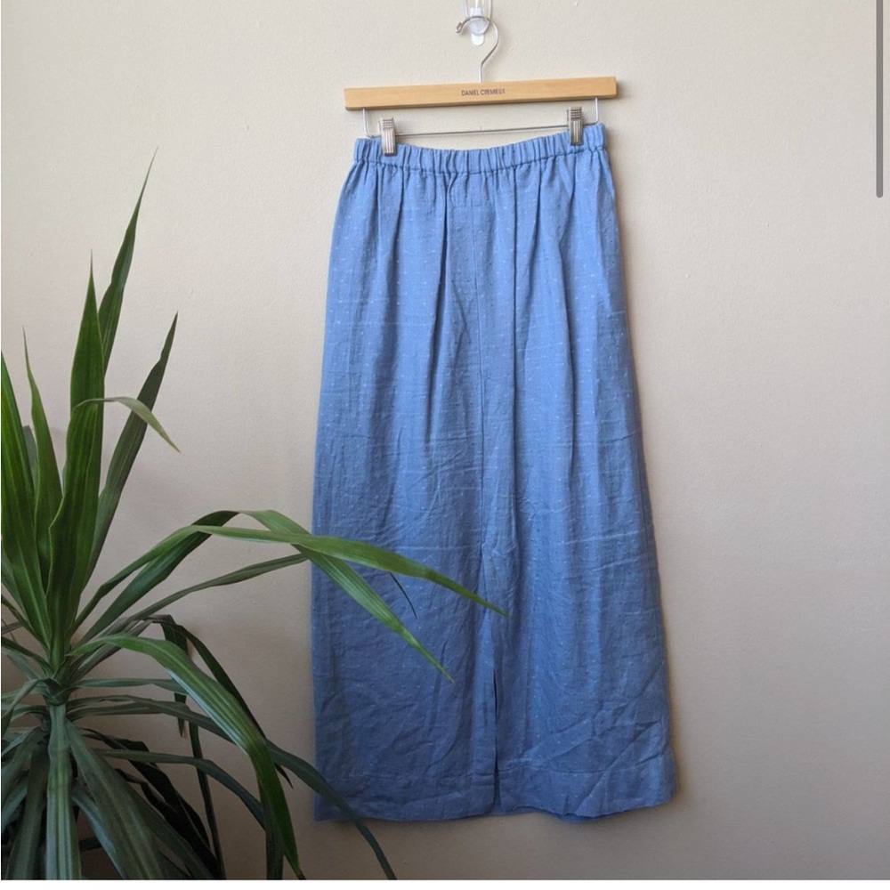 Flax Light Blue Maxi Linen Skirt - Picture 2 of 6